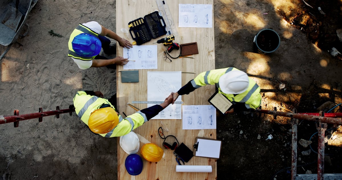 London construction team working on a residential project
