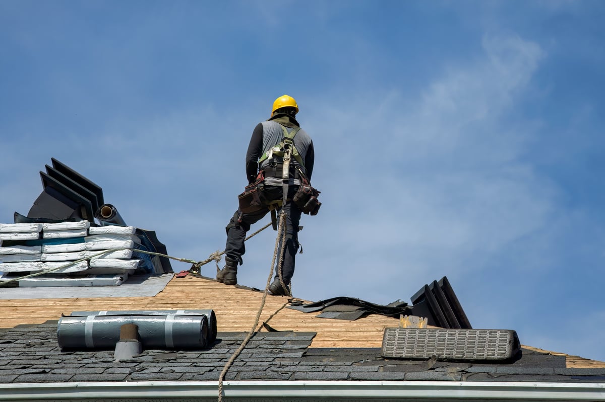 Newcastle roofer working on a residential roof
